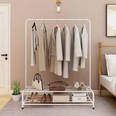 White clothing best sale rack with shelves